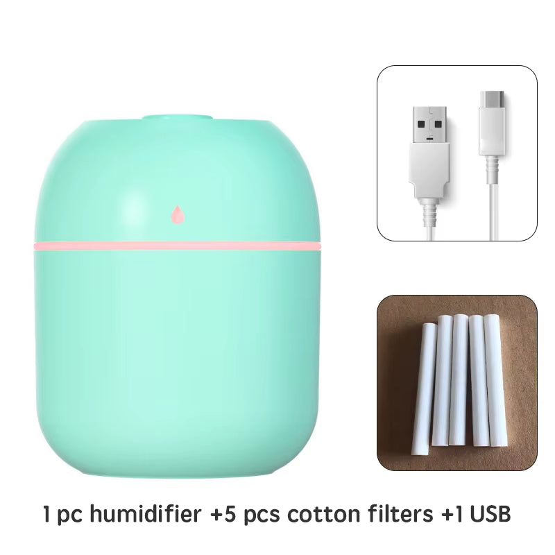 Compact USB Ultrasonic Mini Humidifier & Essential Oil Diffuser - Aromatherapy Car Purifier with LED Light