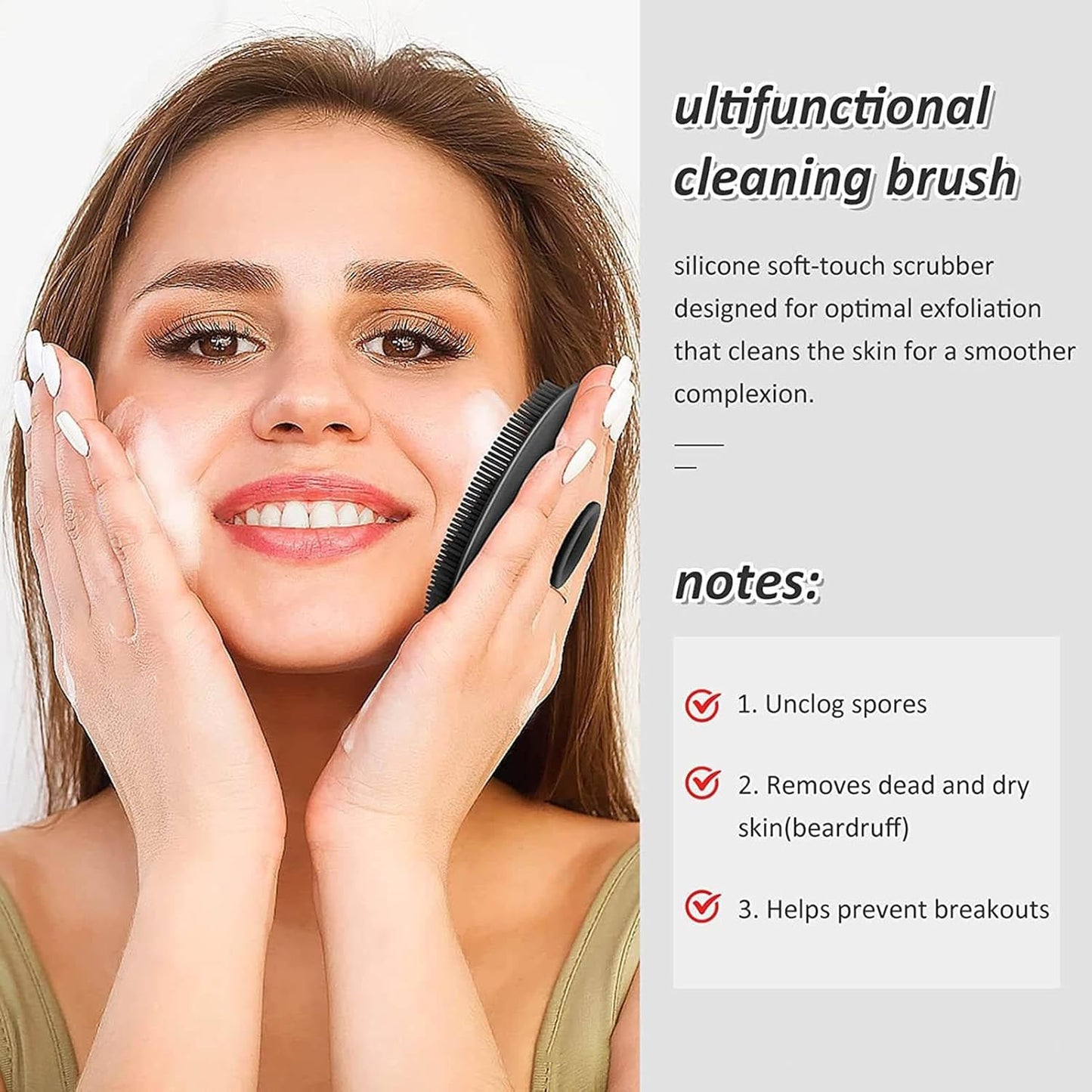 Multifunctional Silicone Exfoliator Face Scrubber - Perfect Facial Cleansing Brush for Home, Travel & Outdoor Use!