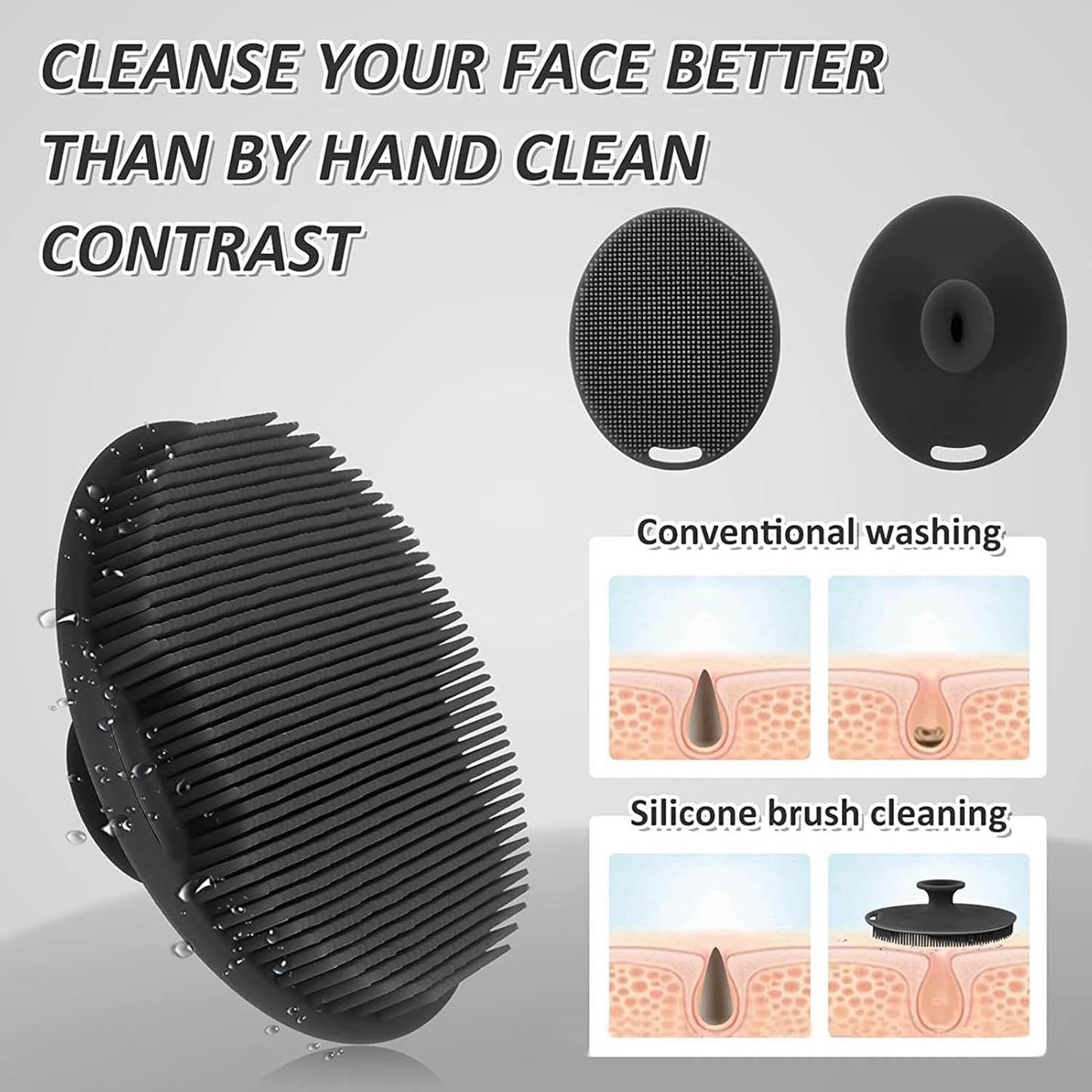 Multifunctional Silicone Exfoliator Face Scrubber - Perfect Facial Cleansing Brush for Home, Travel & Outdoor Use!