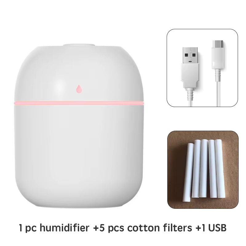 Compact USB Ultrasonic Mini Humidifier & Essential Oil Diffuser - Aromatherapy Car Purifier with LED Light