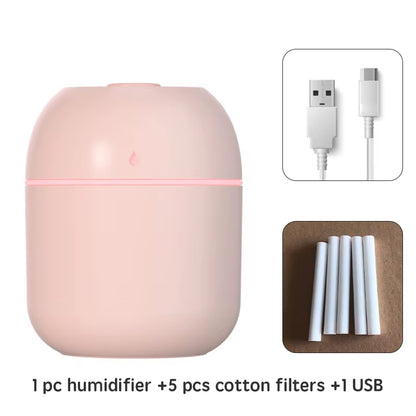 Compact USB Ultrasonic Mini Humidifier & Essential Oil Diffuser - Aromatherapy Car Purifier with LED Light